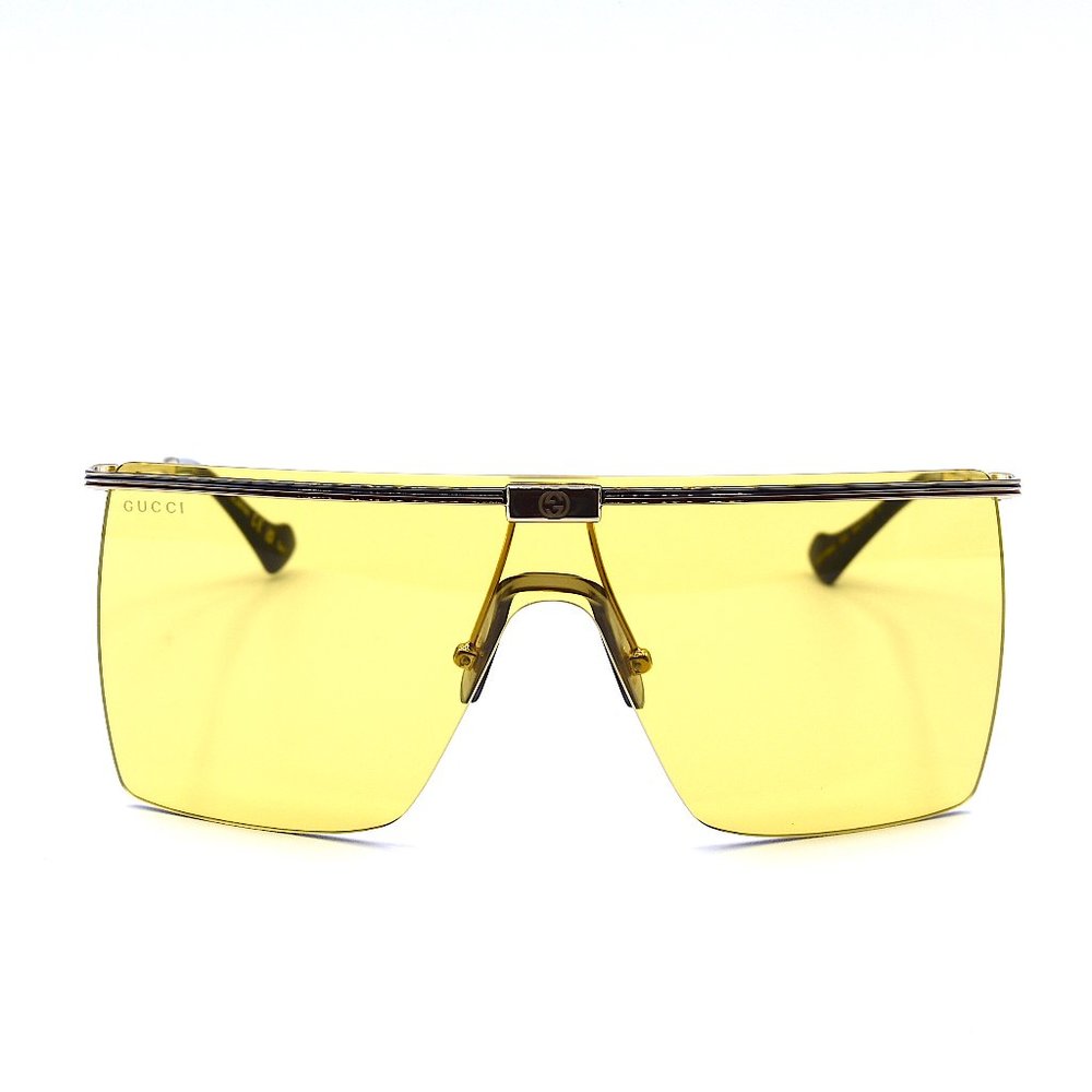 NEW GUCCI GG1096S 003 UNISEX GOLD YELLOW LENS AUTHENTIC SUNGLASSES - Picture 7 of 16